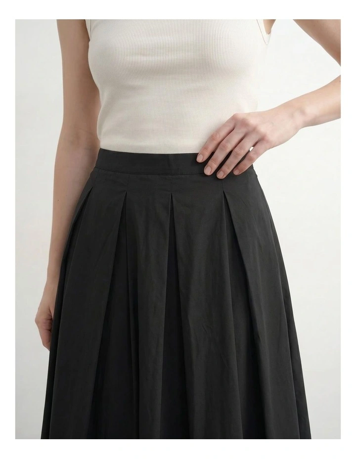 Friba High Waisted Maxi Skirt in Black image 4