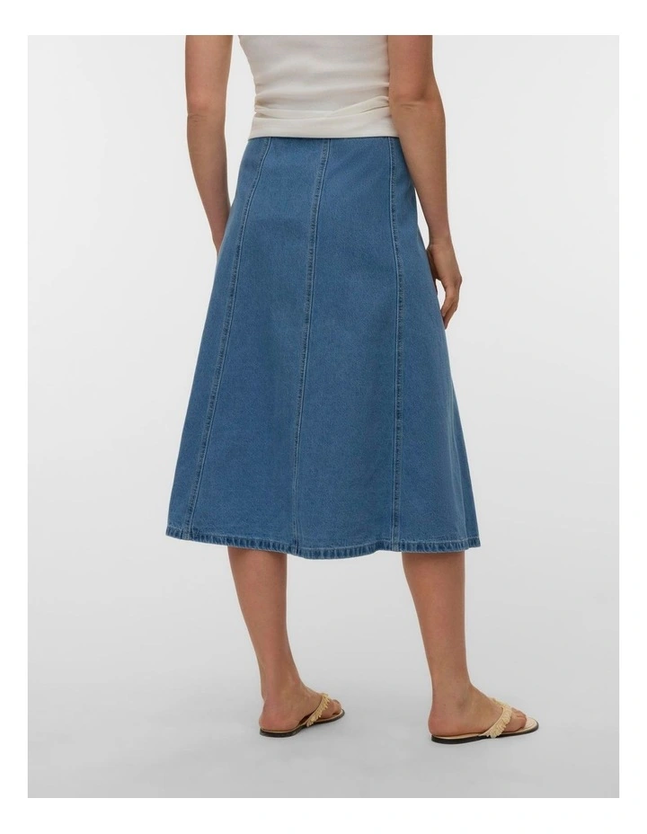 Sigga Midi Denim Skirt in Light Blue image 4