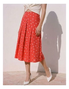 Kora Spotted Midi Skirt in Pink