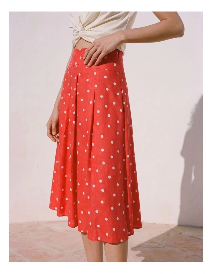 Kora Spotted Midi Skirt in Pink image 3