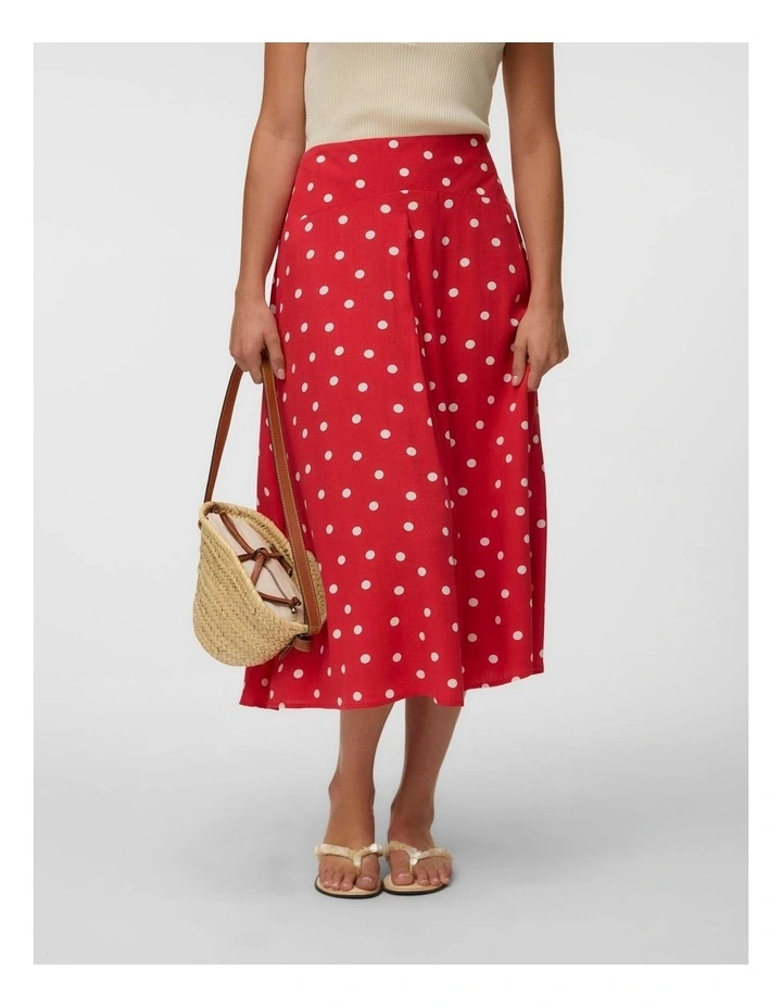 Kora Spotted Midi Skirt in Pink image 6