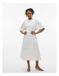 Bertine Cotton Midi Dress in White