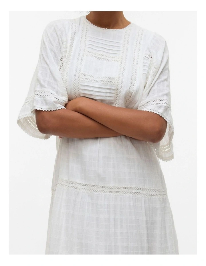 Bertine Cotton Midi Dress in White image 2