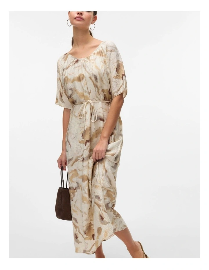 Cille Christa Printed Midi Dress in Cream image 2