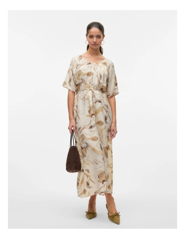Cille Christa Printed Midi Dress in Cream image 3