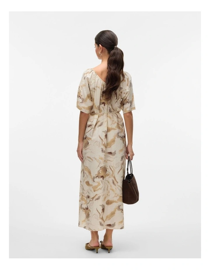 Cille Christa Printed Midi Dress in Cream image 4