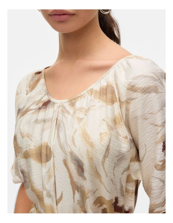 Cille Christa Printed Midi Dress in Cream image 5