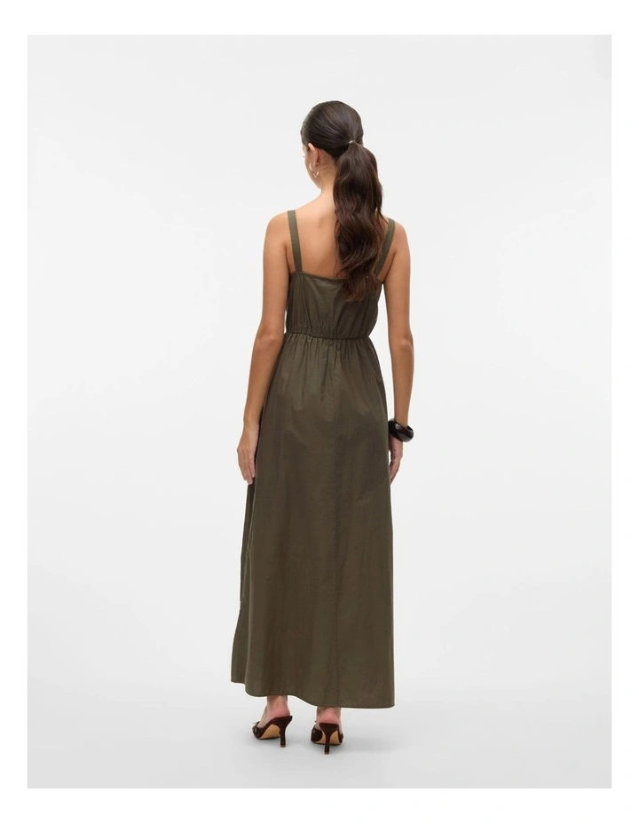 Cindy Embroidered Ankle Dress in Khaki image 4