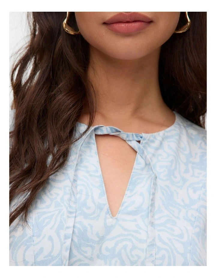 Fleur Mini Printed Dress in Blue image 2
