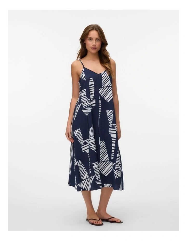 Josie Printed Midi Dress in Navy image 1