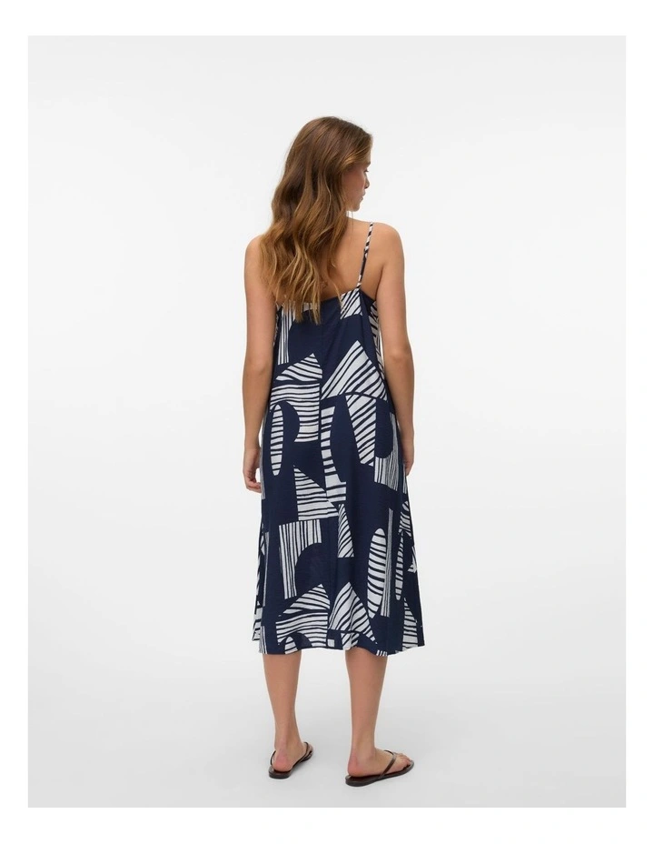 Josie Printed Midi Dress in Navy image 4