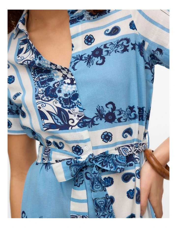 Milan Omia Printed Midi Dress in Blue image 2