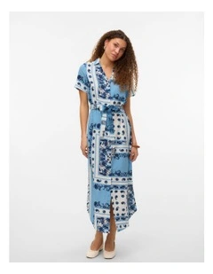 Maya Printed Midi Dress in Midnight