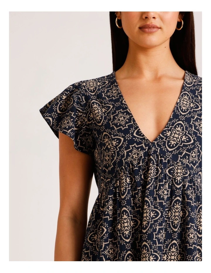 Maya Printed Midi Dress in Midnight image 2