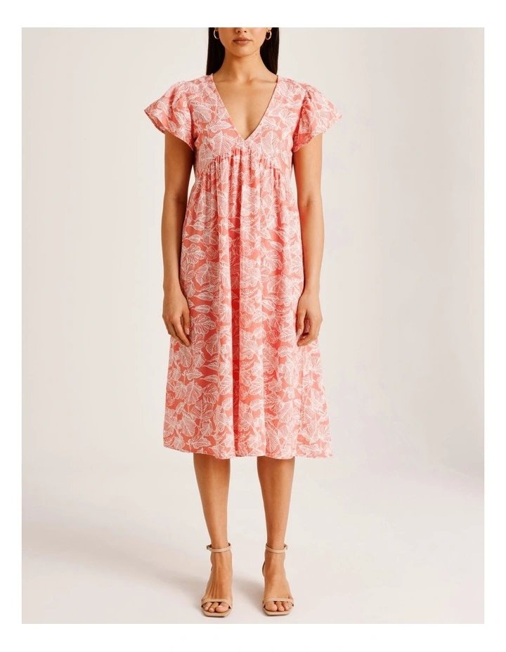 Maya Printed Midi Dress in Rose image 1