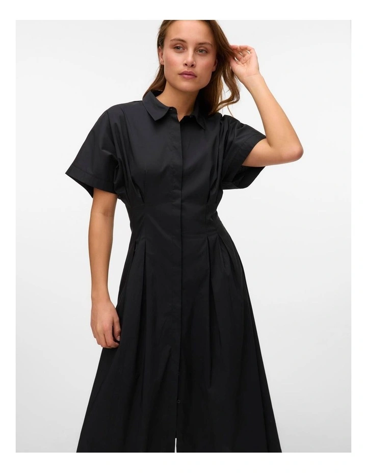 Friba Midi Shirt Dress in Black image 1