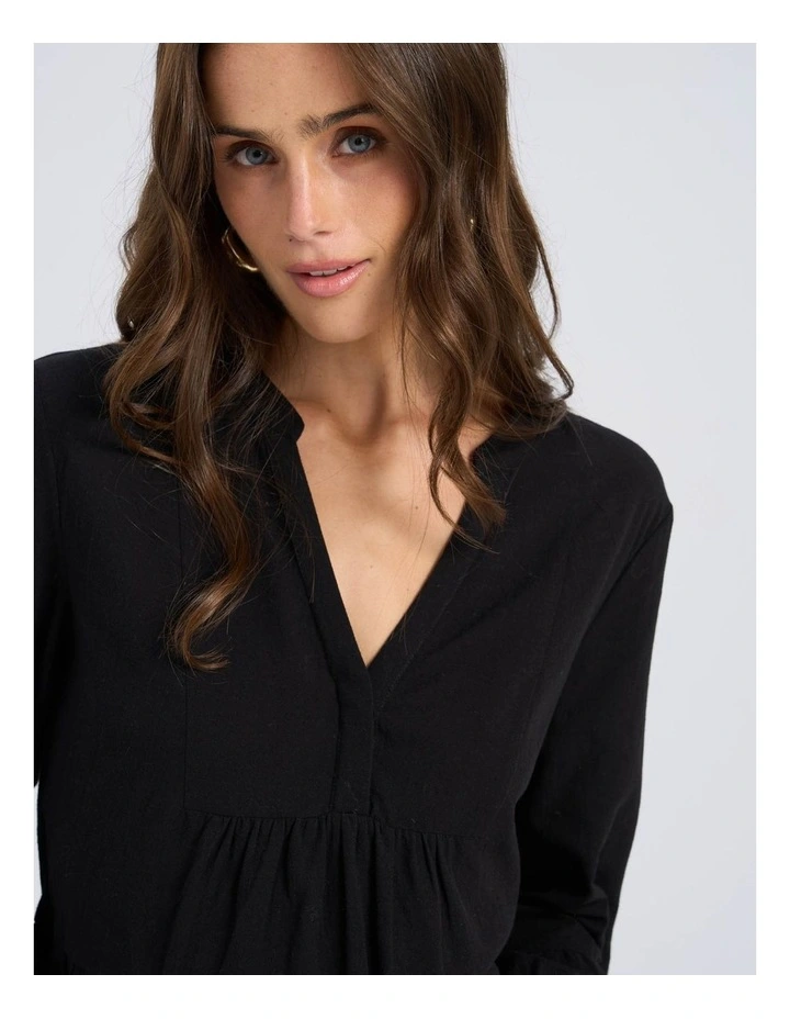 Amelia Embroidered Mini Dress in Black image 6