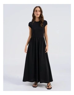 Rosemary Cap Maxi Dress in Black