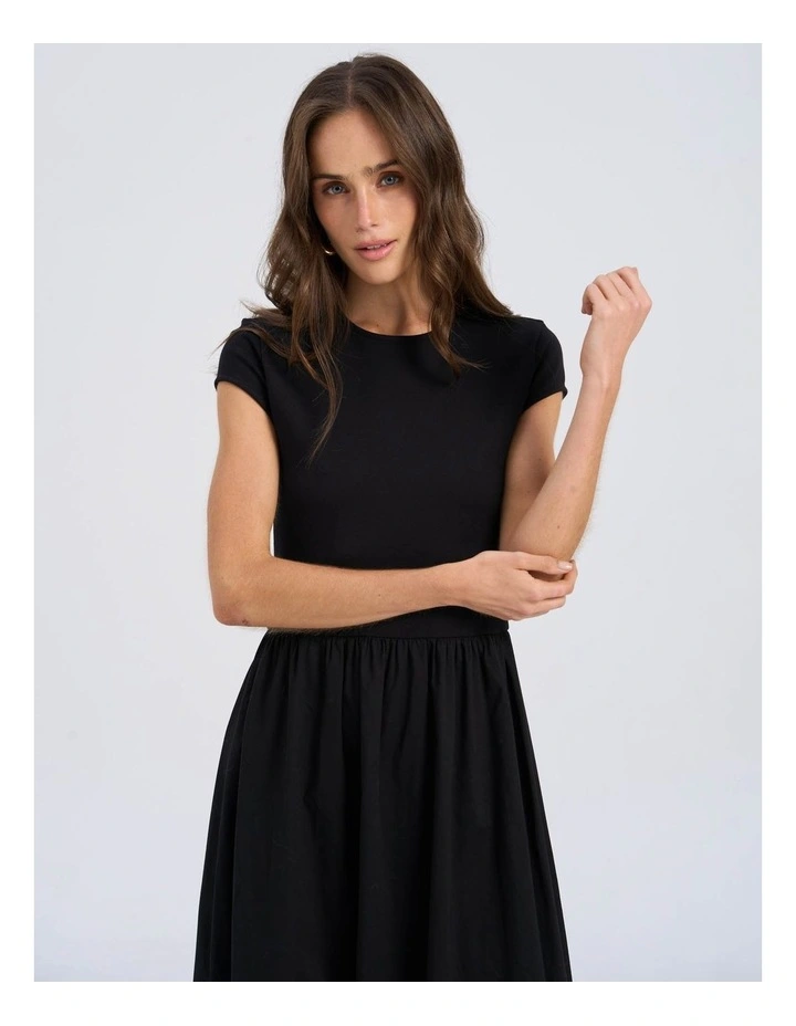 Rosemary Cap Maxi Dress in Black image 2