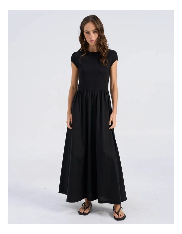Rosemary Cap Maxi Dress in Black image 3