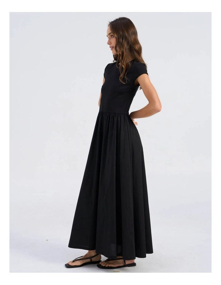 Rosemary Cap Maxi Dress in Black image 4