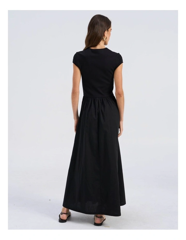 Rosemary Cap Maxi Dress in Black image 5