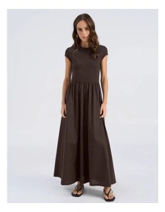 Rosemary Cap Maxi Dress in Chocolate