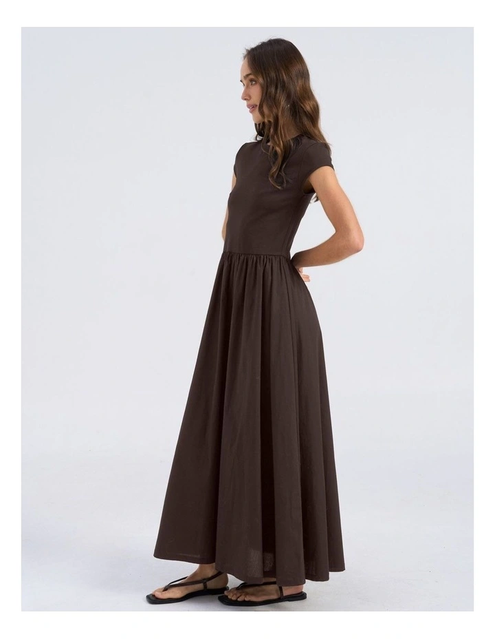 Rosemary Cap Maxi Dress in Chocolate image 4