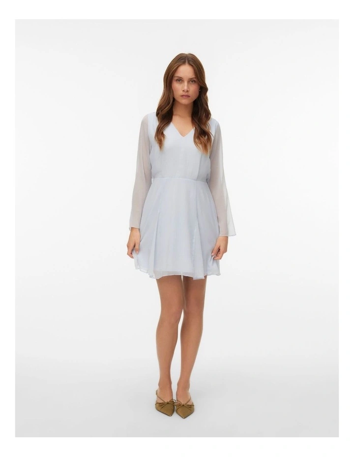 Katie Long Sleeve Tie Dress in Blue image 1