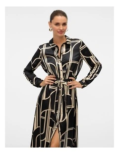 Hadley Printed Shirt Dress in Black