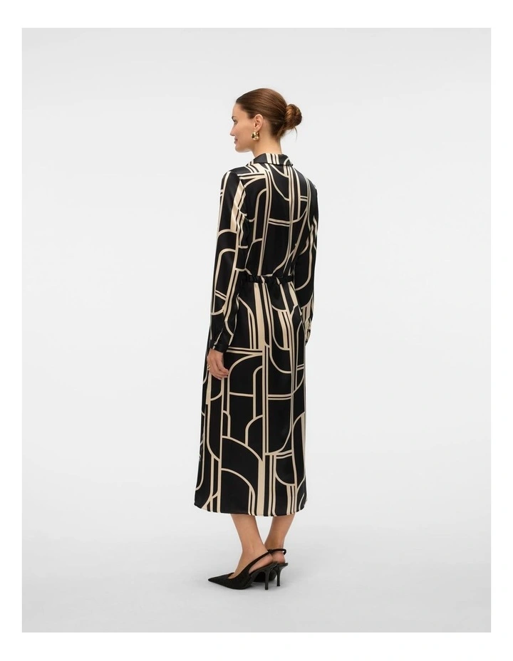 Hadley Printed Shirt Dress in Black image 3