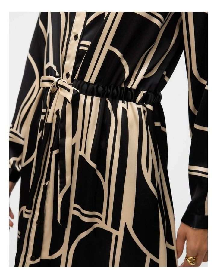Hadley Printed Shirt Dress in Black image 4