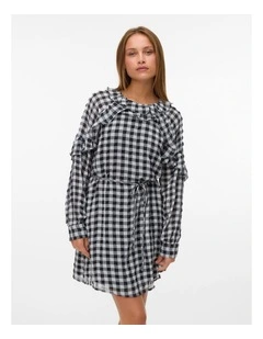 Sia Short Flounce Dress in Black