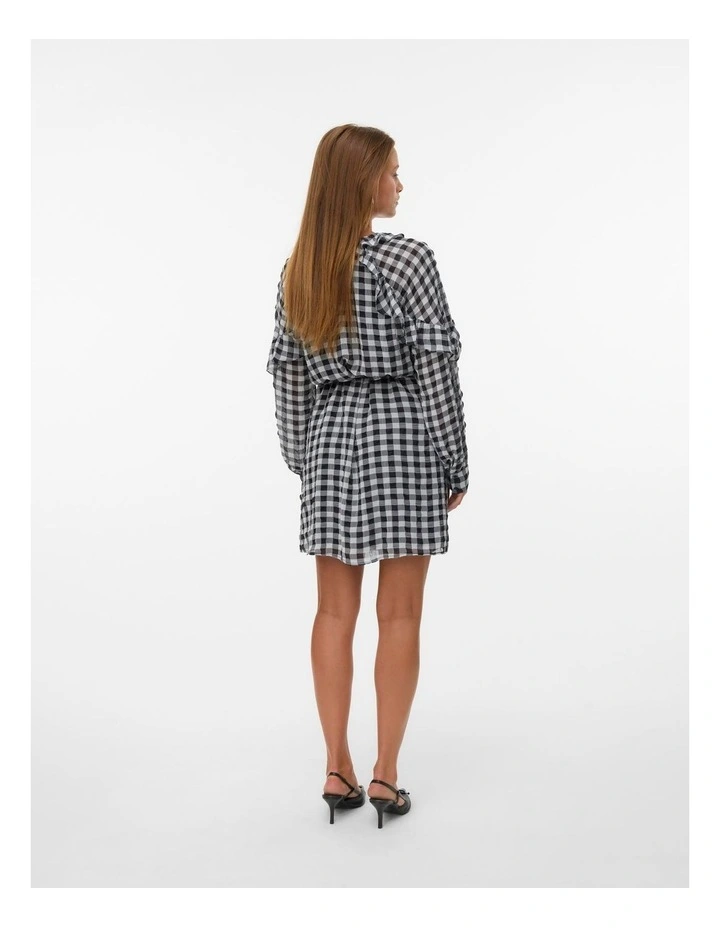 Sia Short Flounce Dress in Black image 4