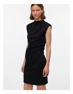 Nelli High Neck Mini Dress in Black