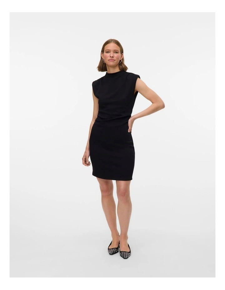Nelli High Neck Mini Dress in Black image 2