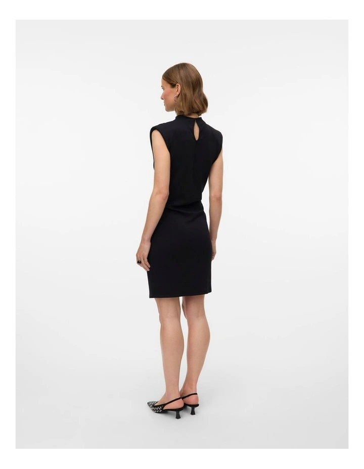 Nelli High Neck Mini Dress in Black image 3