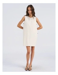 Anny Buttoned Mini Dress in Cream