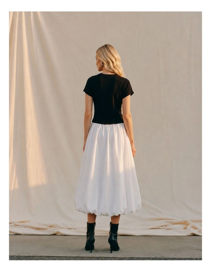 Faith Midi Dress in Black/White image 3