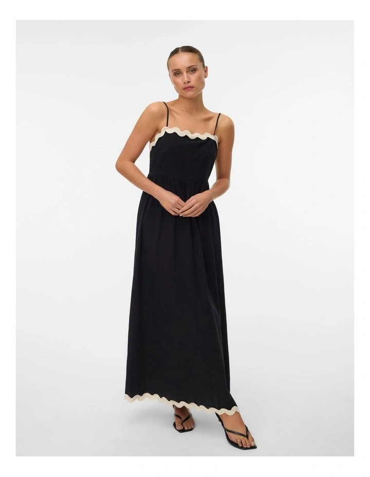 Jenna Scalloped Maxi Dress in Black image 5