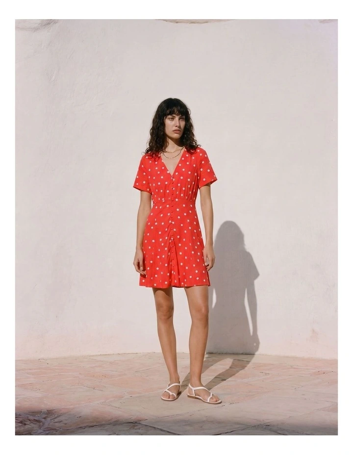 Kora Spotted Mini Dress in Pink image 1