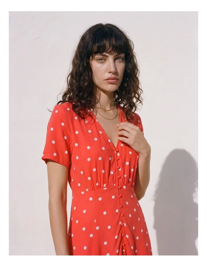 Kora Spotted Mini Dress in Pink image 2