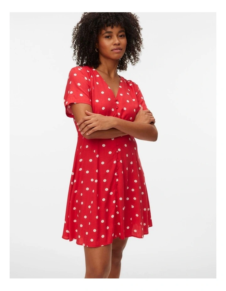 Kora Spotted Mini Dress in Pink image 3