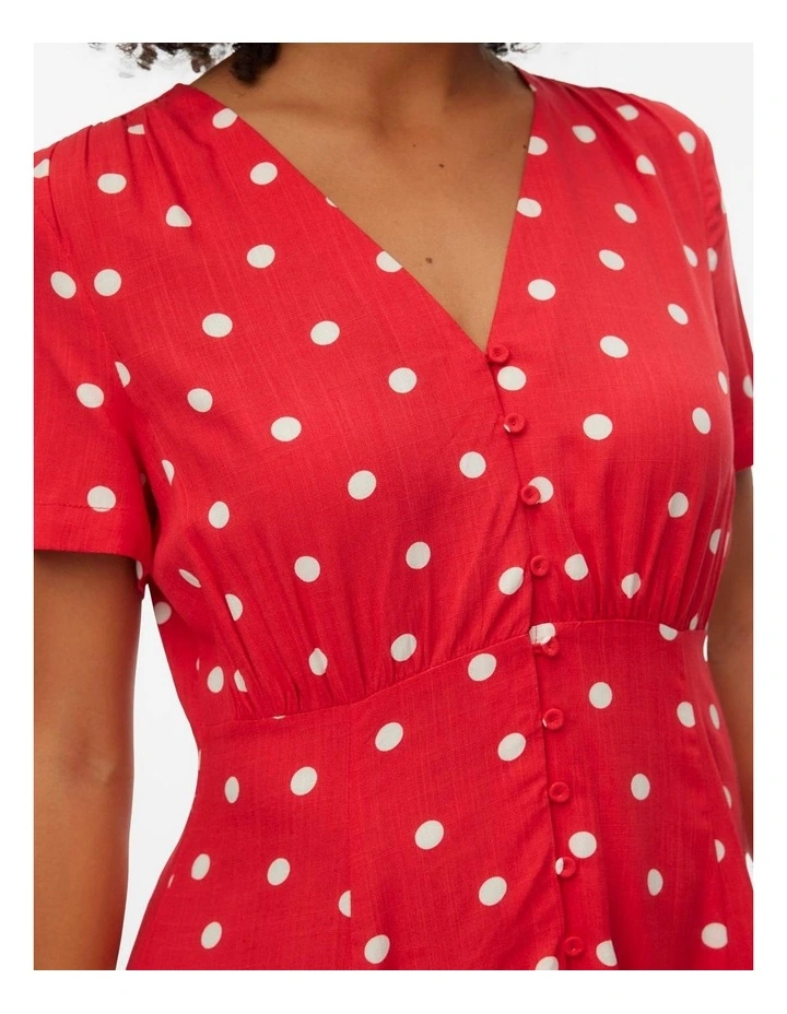 Kora Spotted Mini Dress in Pink image 4