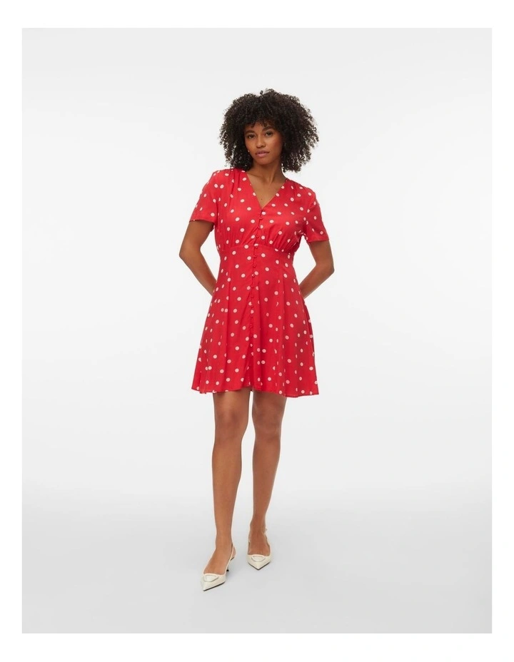 Kora Spotted Mini Dress in Pink image 5