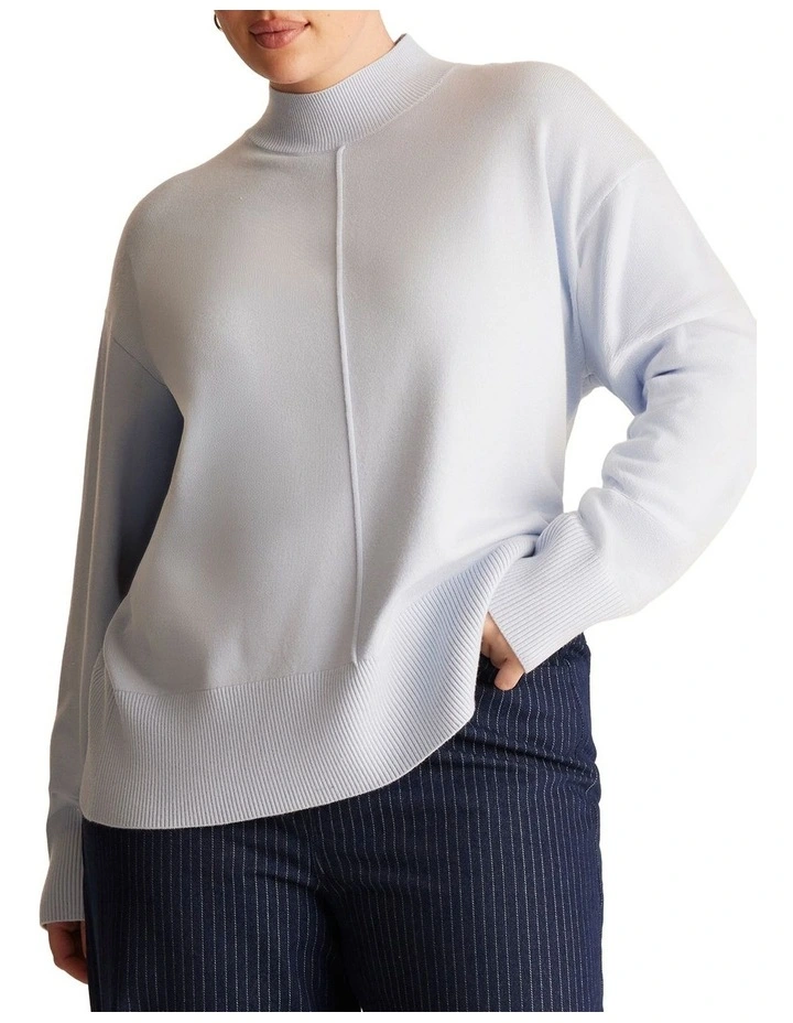 Neve Knit Top in Blue image 1