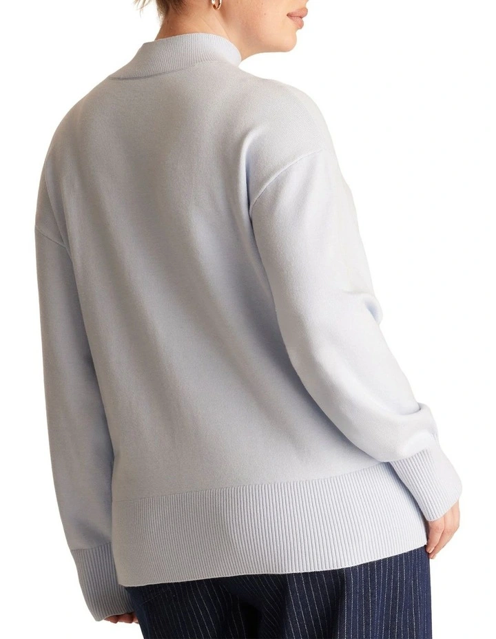 Neve Knit Top in Blue image 3