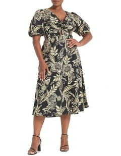 Kelsie Dress in Black/Cream