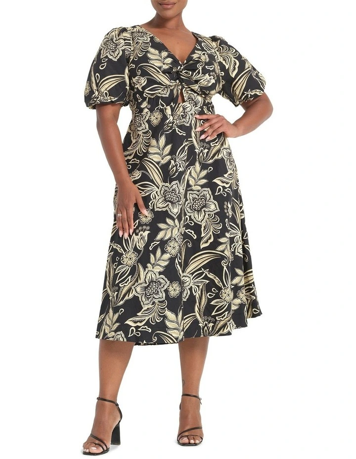 Kelsie Dress in Black/Cream image 1