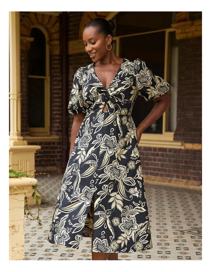 Kelsie Dress in Black/Cream image 2